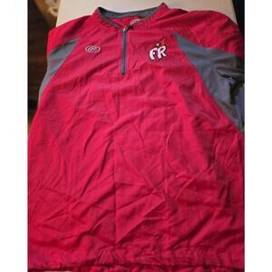Rawlings‎ Men's Red Short Sleeve Baseball Pullover - Large
